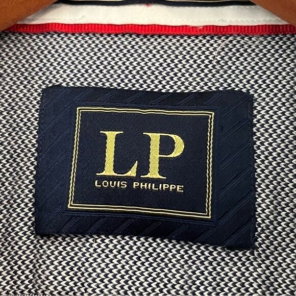 Men's Louis Philipe Blue & White Dress Shirt - Picture 5 of 8